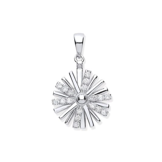 9ct White Gold 0.16ct Spinning Diamond Pendant  TGC-DPD0445