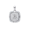 9ct White Gold 0.59ct Cushion Shaped Diamond Pendant  TGC-DPD0448