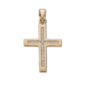 9ct Yellow Gold 0.15ct Diamond Cross TGC-DPD0103