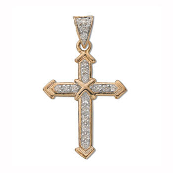 9ct Yellow Gold 0.18ct Diamond Cross TGC-DPD0012