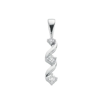 9ct White Gold 0.15ct Diamond Trilogy Pendant TGC-DPD0182