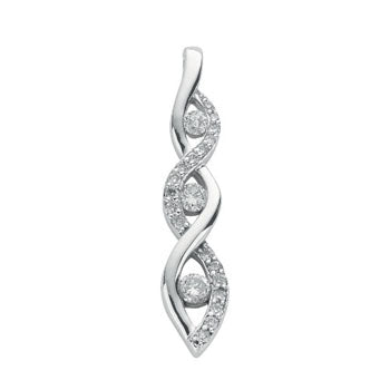 9ct White Gold 0.33ct Diamond Drop Pendant TGC-DPD0244