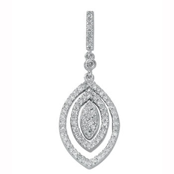 9ct White Gold 0.50ct Diamond Drop Pendant TGC-DPD0256