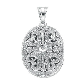 9ct White Gold 0.31ct Diamond Locket Pendant TGC-DPD0316