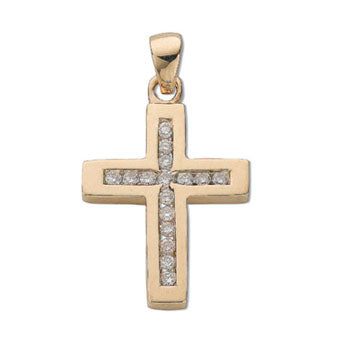 9ct Yellow Gold 0.32ct Diamond Cross TGC-DPD0032