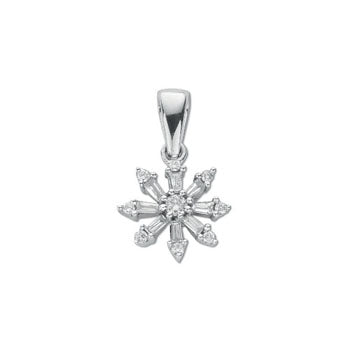 9ct White Gold 0.25ct Diamond Cluster Pendant TGC-DPD0324