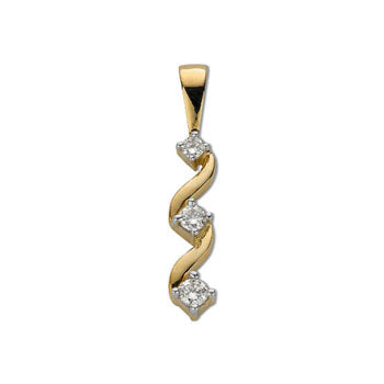 9ct Yellow Gold 0.15ct Diamond Trilogy Pendant TGC-DPD0328