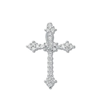 9ct Whte Gold 0.25ct Diamond Cross TGC-DPD0036