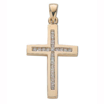 9ct Yellow Gold 0.35ct Diamond Cross TGC-DPD0041