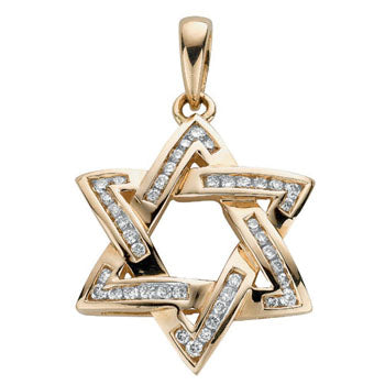 9ct Yellow Gold 0.50ct Diamond Star of David Pendant TGC-DPD0061