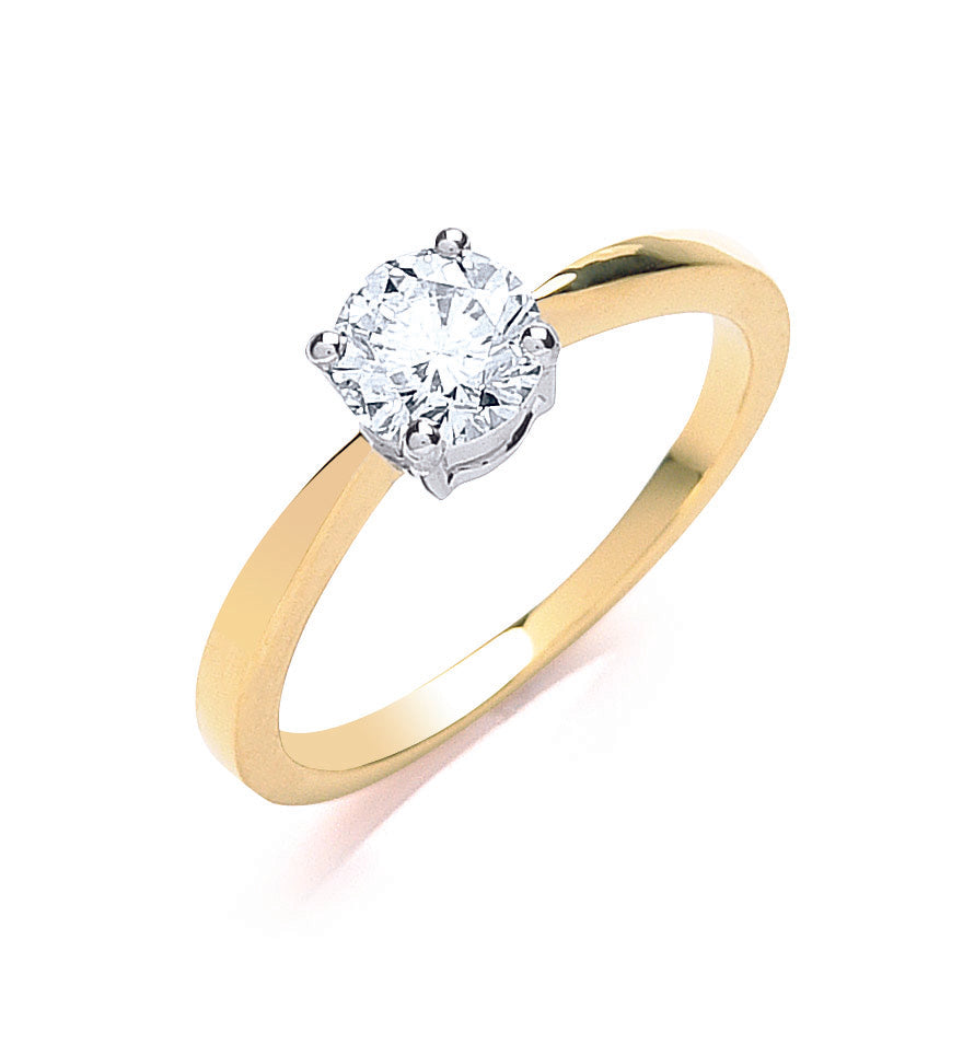 18ct Yellow Gold 0.70ct Diamond Engagement Ring TGC-DR0012