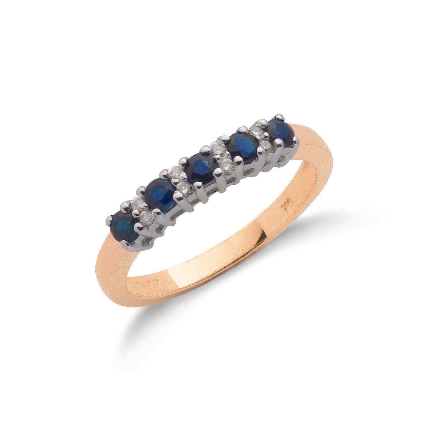 9ct Yellow Gold Diamond & Blue Sapphire Eternity Ring TGC-DR0032