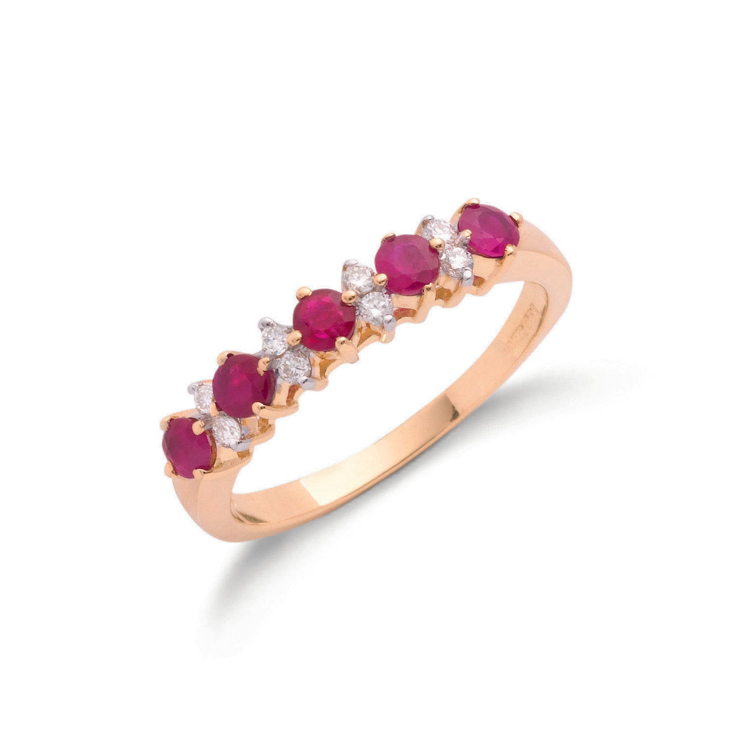 9ct Yellow Gold Diamond & Ruby Eternity Ring TGC-DR0036