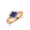 9ct Yellow Gold Diamond & Sapphire Cluster Ring TGC-DR0053