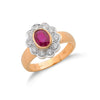 18ct Yellow Gold 0.40ct Diamond & Ruby Cluster Ring TGC-DR0095