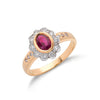 18ct Yellow Gold Diamond & Ruby Cluster Ring TGC-DR0097