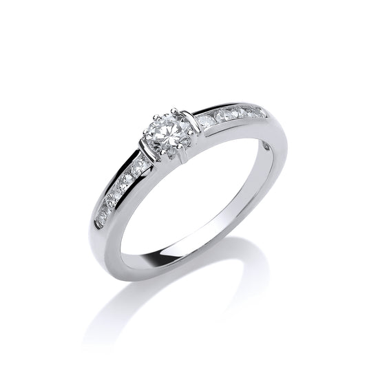 Platinum 0.50ct G/H-Si Diamond Ring TGC-DR0351