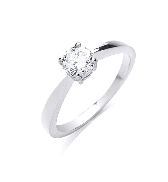 Platinum 0.50ct G/H-Si Diamond Engagement Ring TGC-DR0472