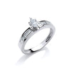 18ct White Gold 0.50ct Marquise & Princess Cut Diamond Engagement Ring TGC-DR0596