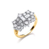 18ct Yellow Gold 2.00ctw Diamond Boat/Cluster Ring TGC-DR0672