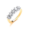 18ct Yellow Gold 1.00ctw 5 Stone Diamond Eternity Ring TGC-DR0683