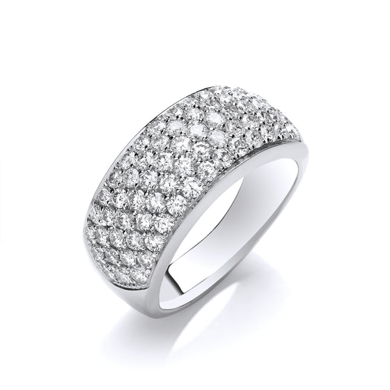 18ct White Gold D.1.60ctw Diamond Bombay Ring TGC-DR0684