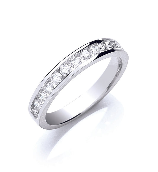 18ct White Gold 0.50ctw Half Eternity Ring TGC-DR0718