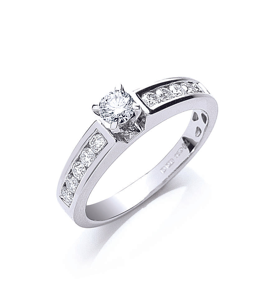 18ct White Gold 0.50ct Brilliant Cut Diamond Ring TGC-DR0721