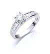 18ct White Gold 1.00ct Brilliant Cut Centre Diamond Ring TGC-DR0722