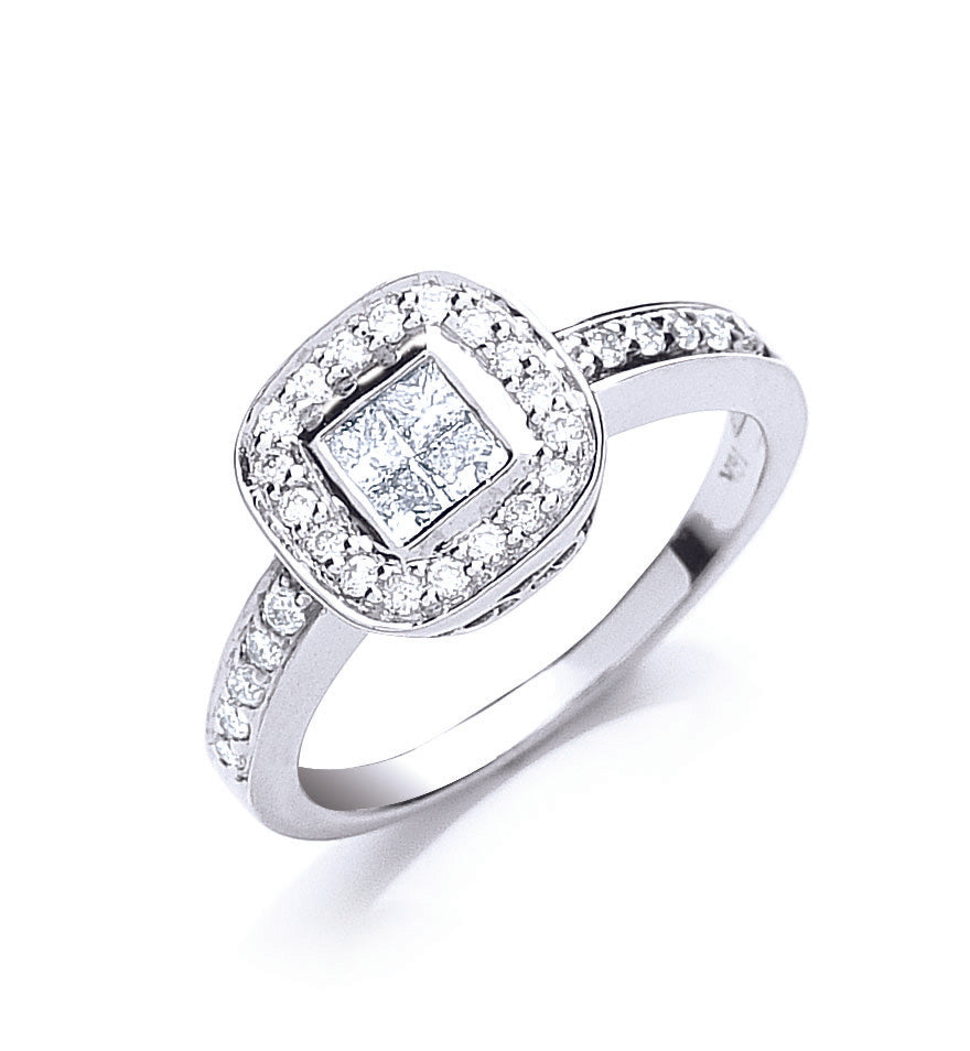 18ct White Gold 0.60ct Fancy Diamond Ring TGC-DR0733