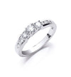 18ct White Gold 0.50ct Trilogy Ring With Diamond Shoulders TGC-DR0738