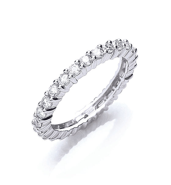 Platinum 1.00ct G/H-Vs Full Diamond Eternity Ring TGC-DR0760