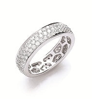 18ct White Gold 1.40ct Pave Set Full ET Ring TGC-DR0766