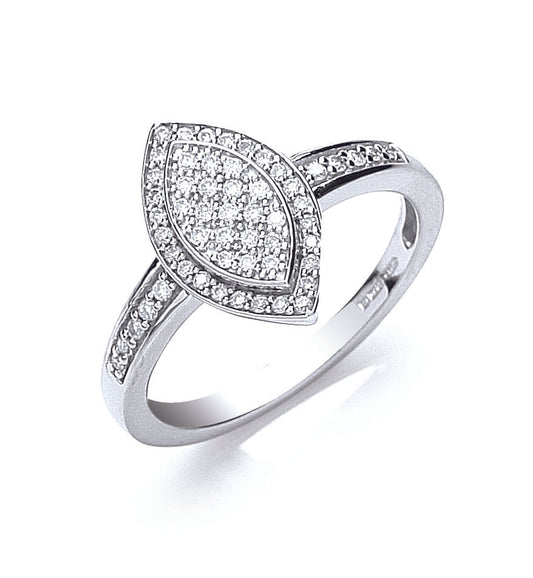 18ct White Gold Pave Set Diamond Ring TGC-DR0772