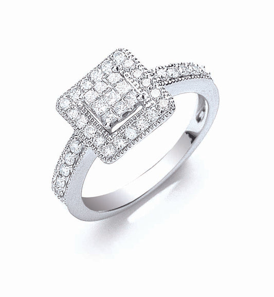 18ct White Gold 0.50ct Diamond Ring TGC-DR0774