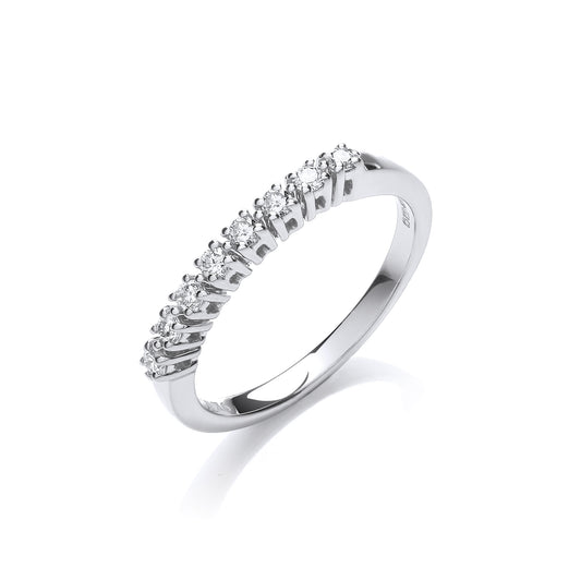 9ct White Gold 0.20ct Diamond Eternity Ring TGC-DR0783