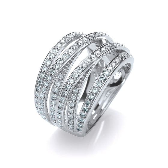 18ct White Gold 1.00ct Diamond Dress Ring TGC-DR0785