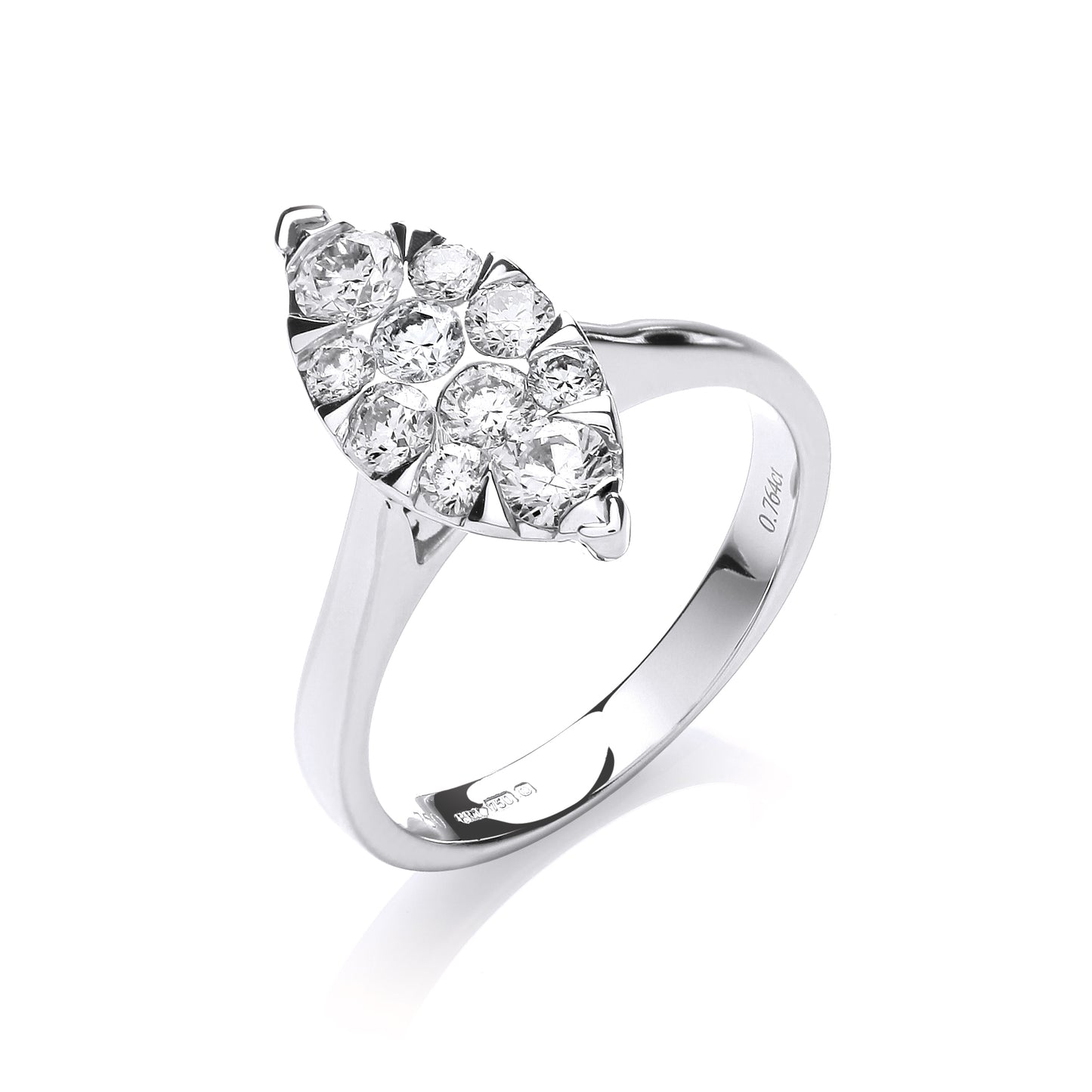 18ct White Gold 0.75ct Diamond Dress Ring TGC-DR0791