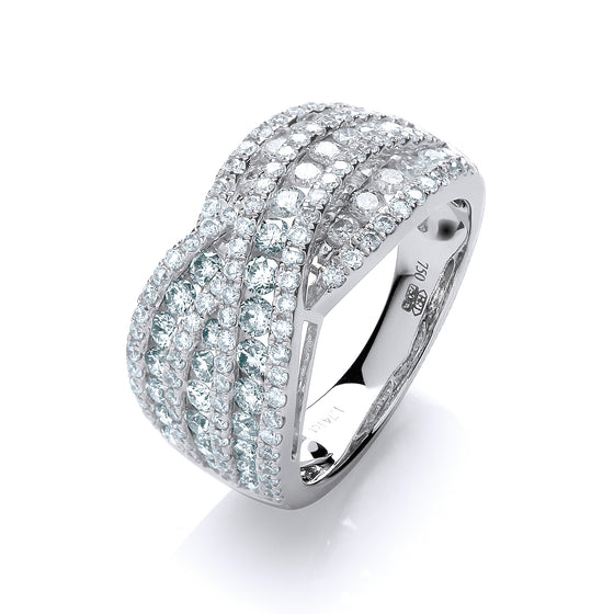 18ct White Gold D.1.75ctw Diamond Dress Ring TGC-DR0792