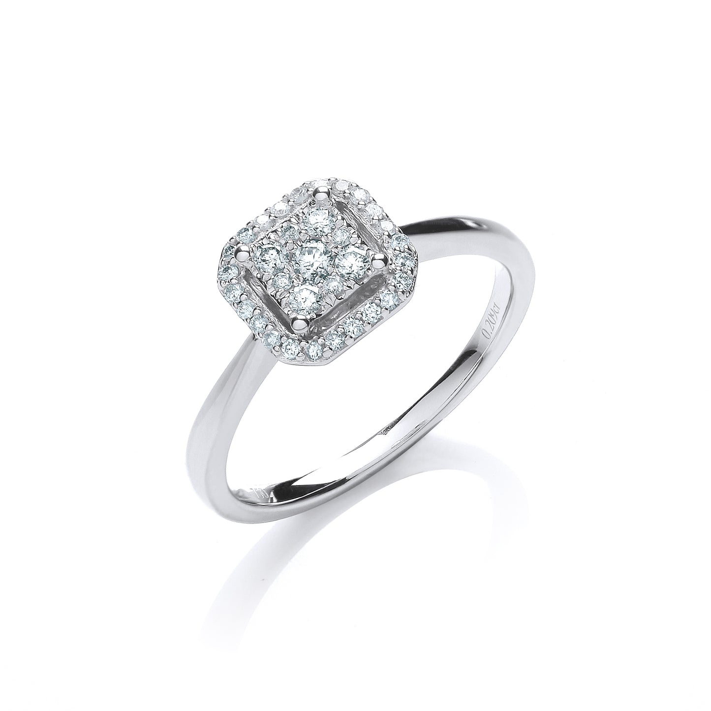 18ct White Gold 0.20ct Diamond Dress Ring TGC-DR0796