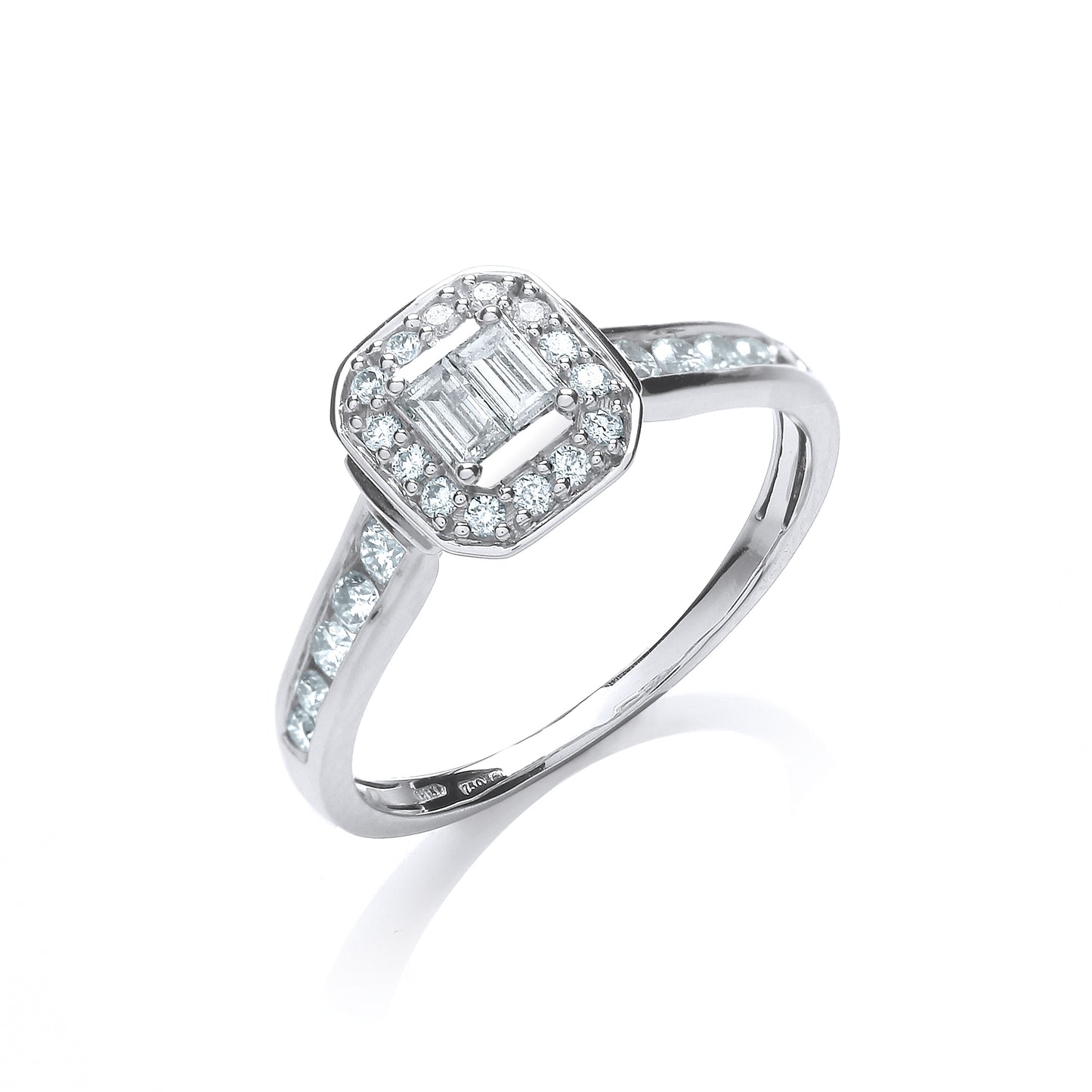 18ct White Gold 0.55ct Diamond Dress Ring TGC-DR0799