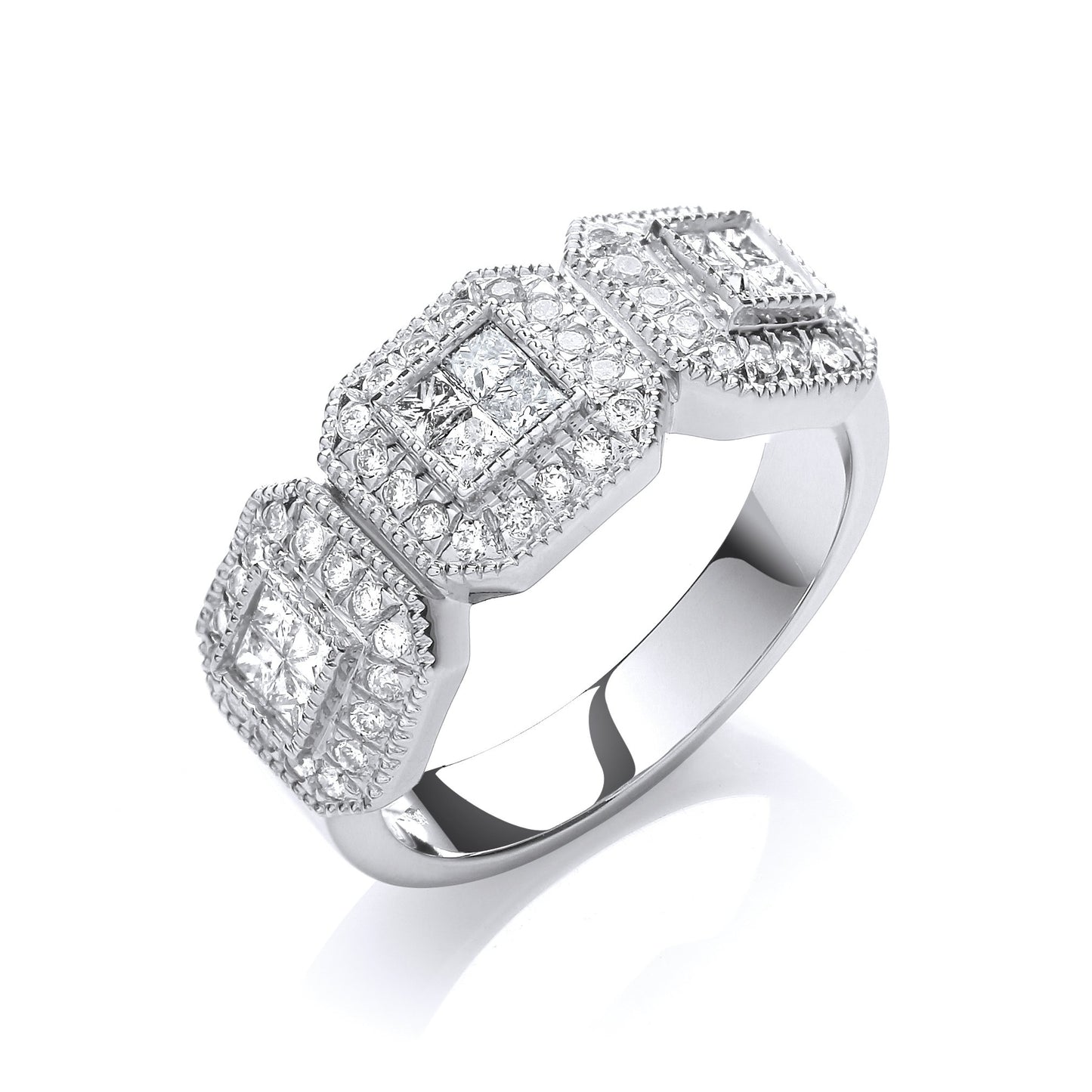 18ct White Gold 0.70ct Diamond Dress Ring TGC-DR0802