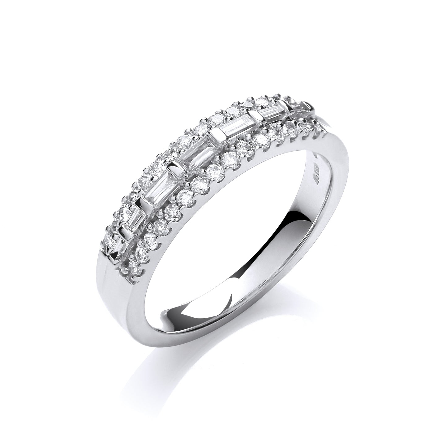 18ct White Gold  0.50ct Diamond Half Eternity Ring TGC-DR0808