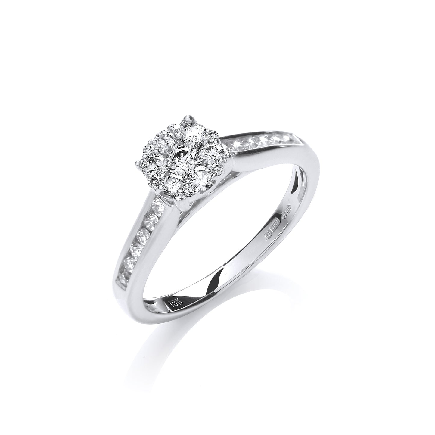 18ct White Gold 0.50ct Diamond Dress Ring TGC-DR0810