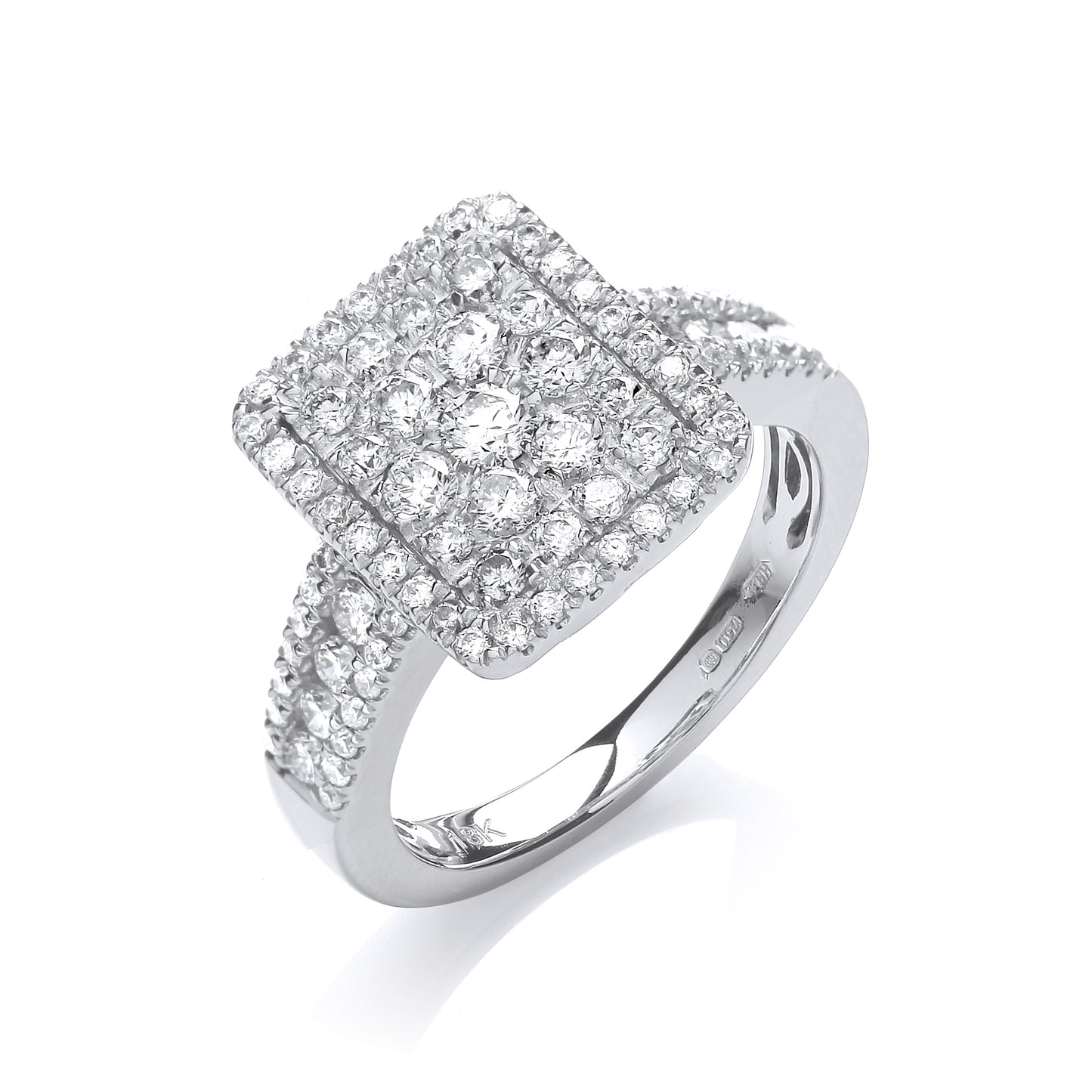 18ct White Gold 1.00ct Diamond Dress Ring TGC-DR0813