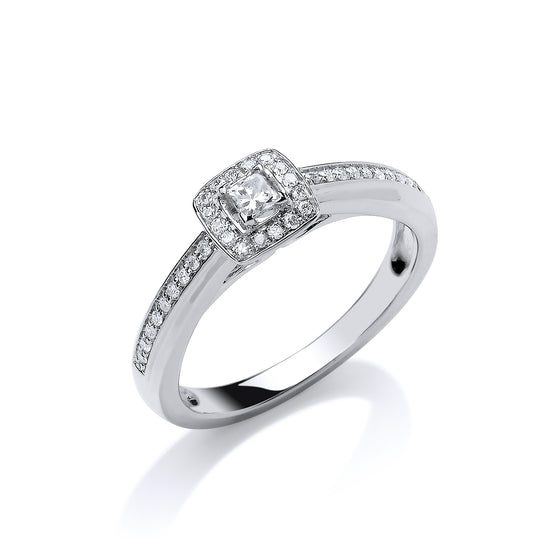 18ct White Gold 0.25ct Fancy Engagement Ring TGC-DR0825