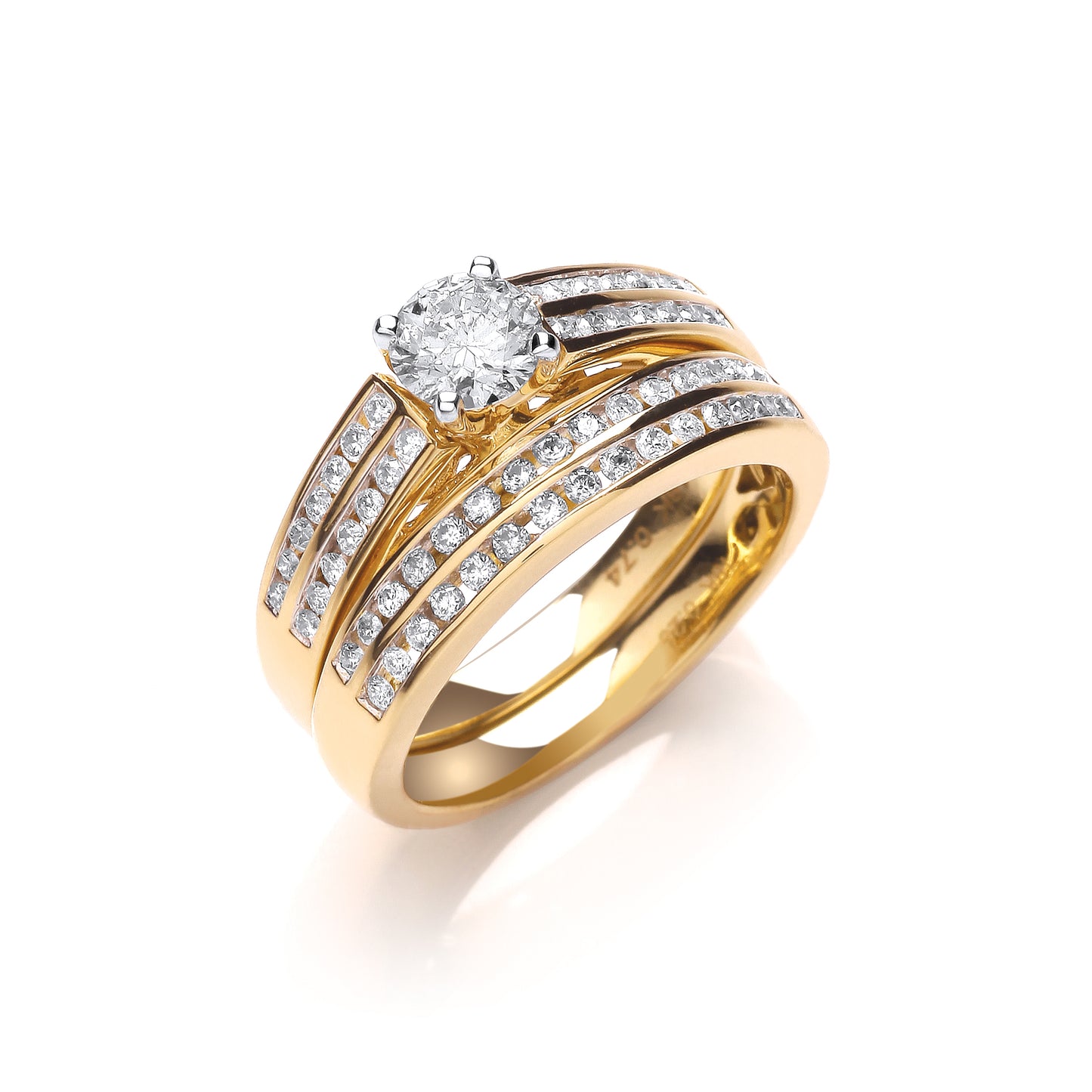 18ct Yellow Gold 1.00ct Fancy Bridal Set TGC-DR0828