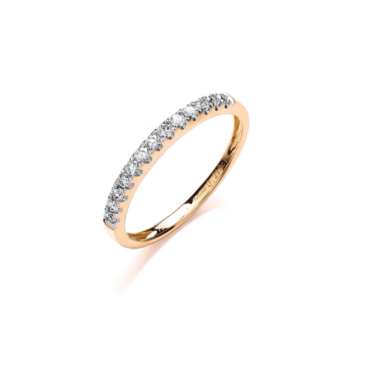 18ct Yellow Gold 0.20ctw Half Eternity Ring TGC-DR0835