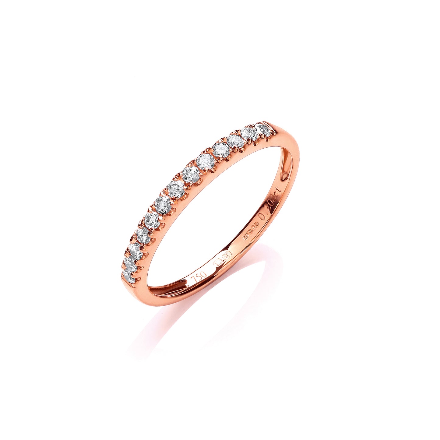 18ct Rose Gold 0.20ctwHalf Eternity Ring TGC-DR0836