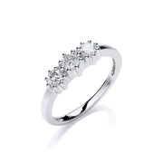 9ct White Gold 0.50ct Diamond Trilogy Ring TGC-DR0846
